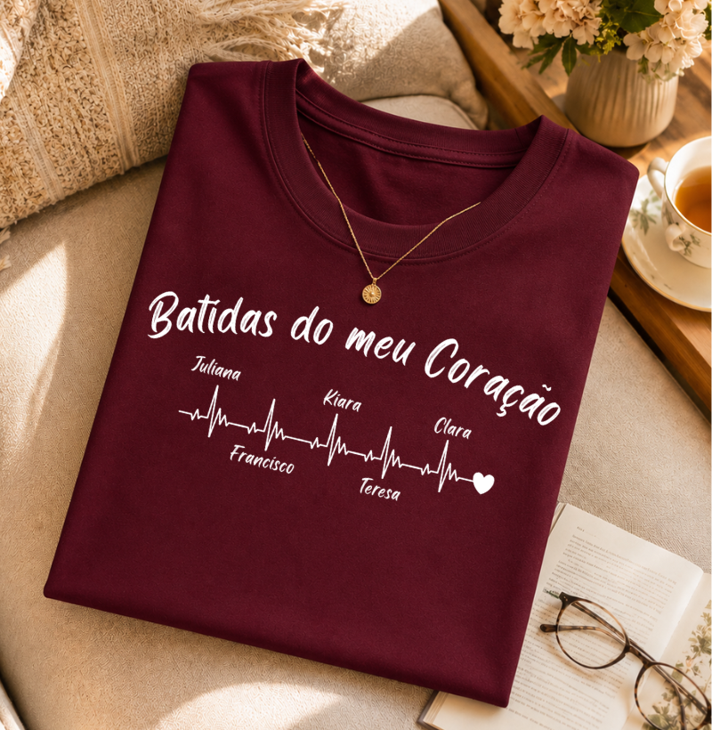 Camiseta Personalizada - Batidas do Coração da Vovó