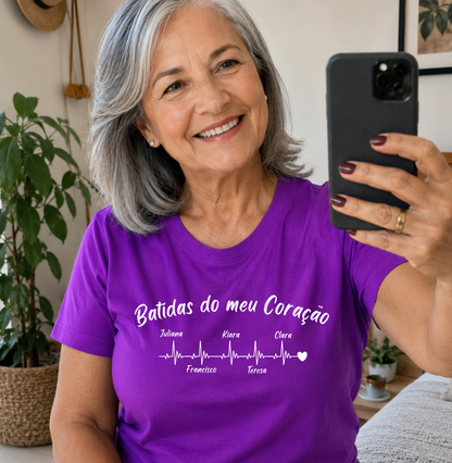Camiseta Personalizada - Batidas do Coração da Vovó
