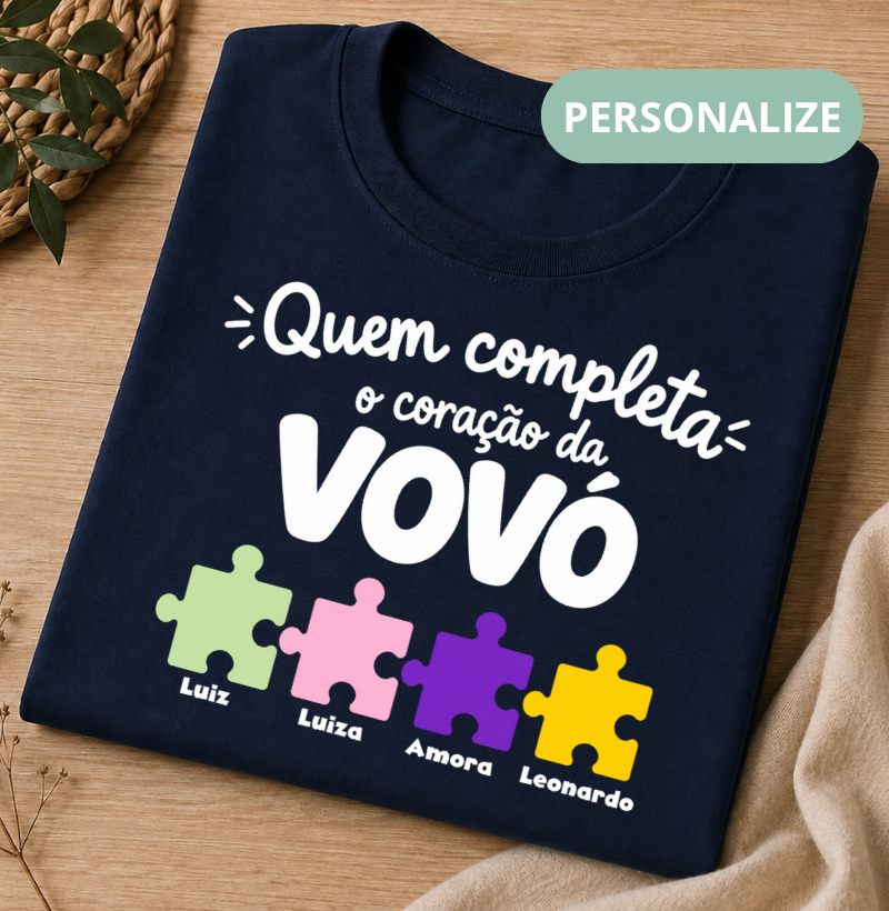 Camiseta Personalizada -Completam meu coração