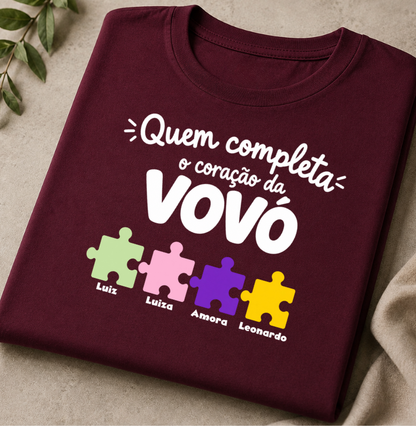 Camiseta Personalizada -Completam meu coração