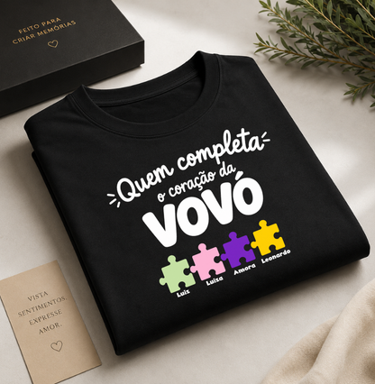 Camiseta Personalizada -Completam meu coração