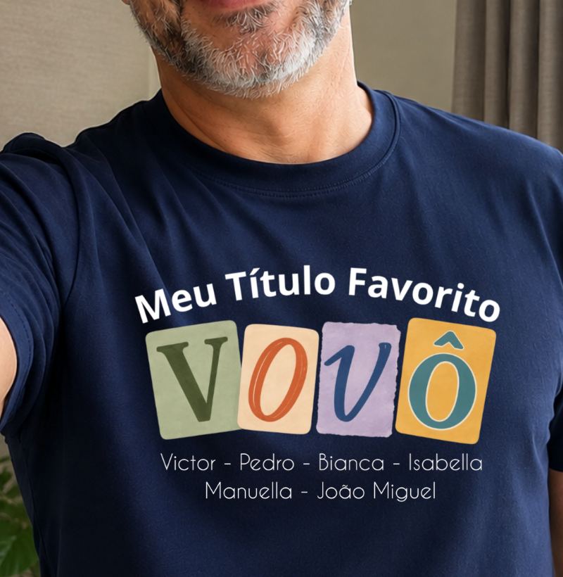 Camiseta Personalizada meu título favorito Vovô