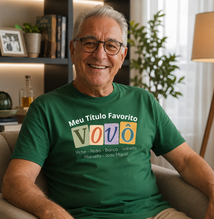 Camiseta Personalizada meu título favorito Vovô
