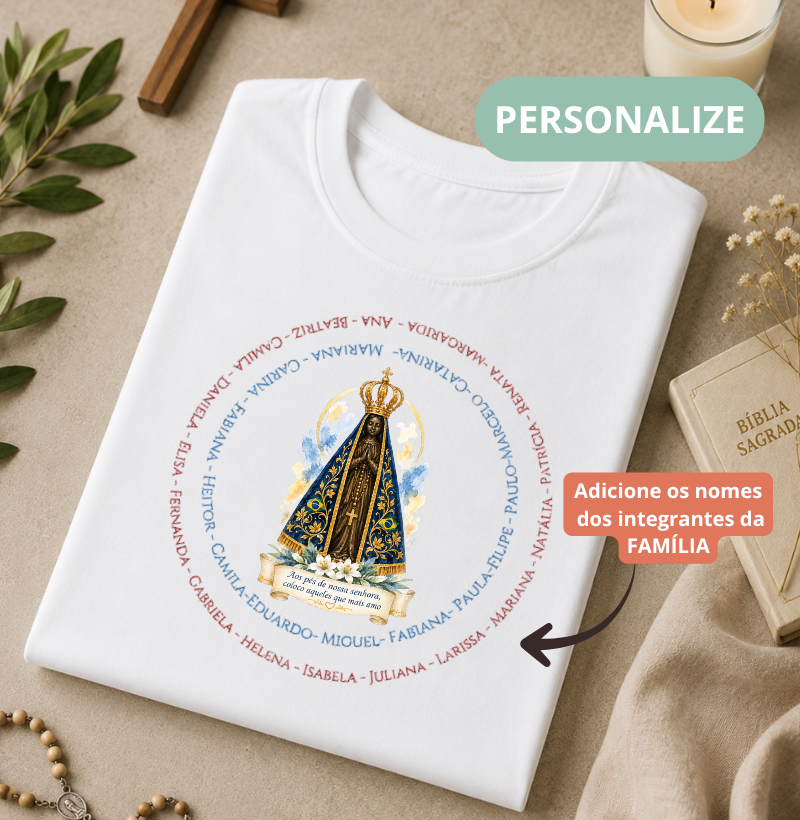 Camiseta Personalizada aos pés de Nossa Senhora