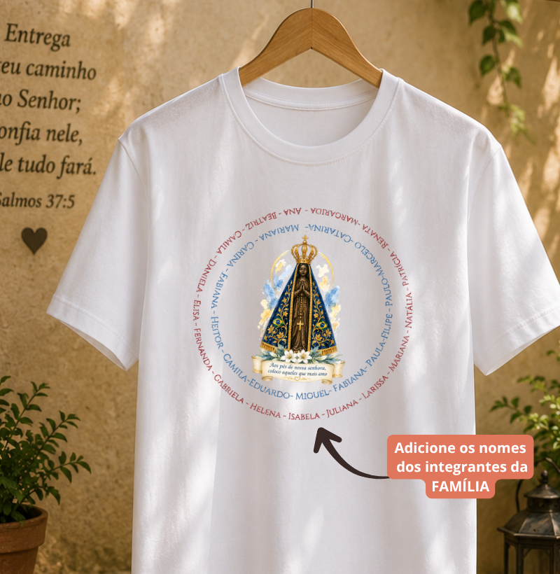 Camiseta Personalizada aos pés de Nossa Senhora
