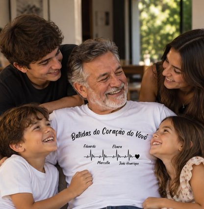 Camiseta Personalizada - Batidas do Coração do Vovô