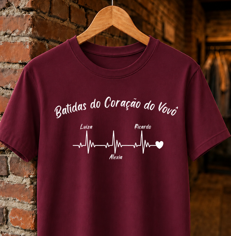 Camiseta Personalizada - Batidas do Coração do Vovô