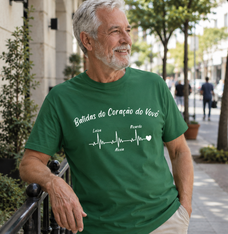 Camiseta Personalizada - Batidas do Coração do Vovô