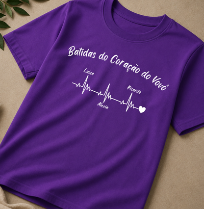 Camiseta Personalizada - Batidas do Coração do Vovô