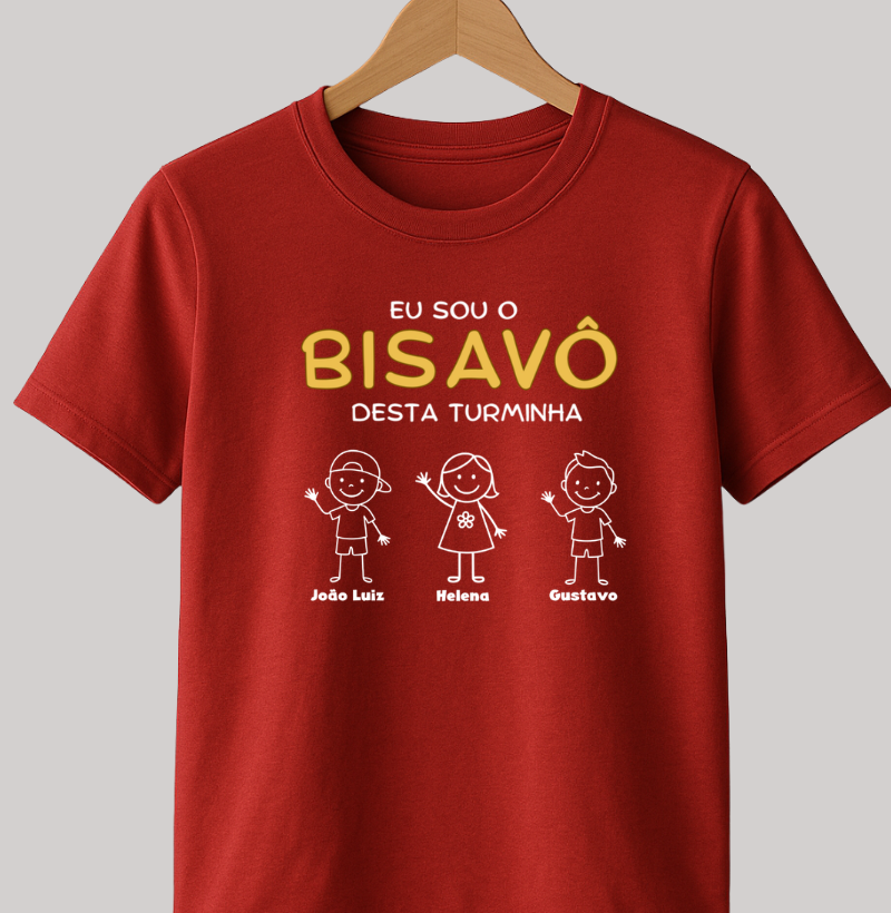 Camiseta Personalizada Eu sou Bisavô desta turminha