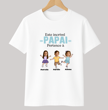 Camiseta Personalizada Pai incrível pertence à
