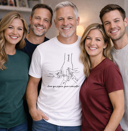 Camiseta Personalizada Mãos de amor e proteção