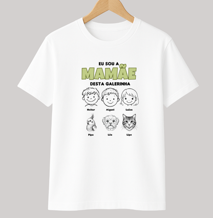 Camiseta Personalizada  Mamãe desta galerinha Filhos e Pets