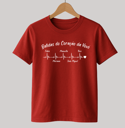 Camiseta Personalizada - Batidas do Coração da Vovó