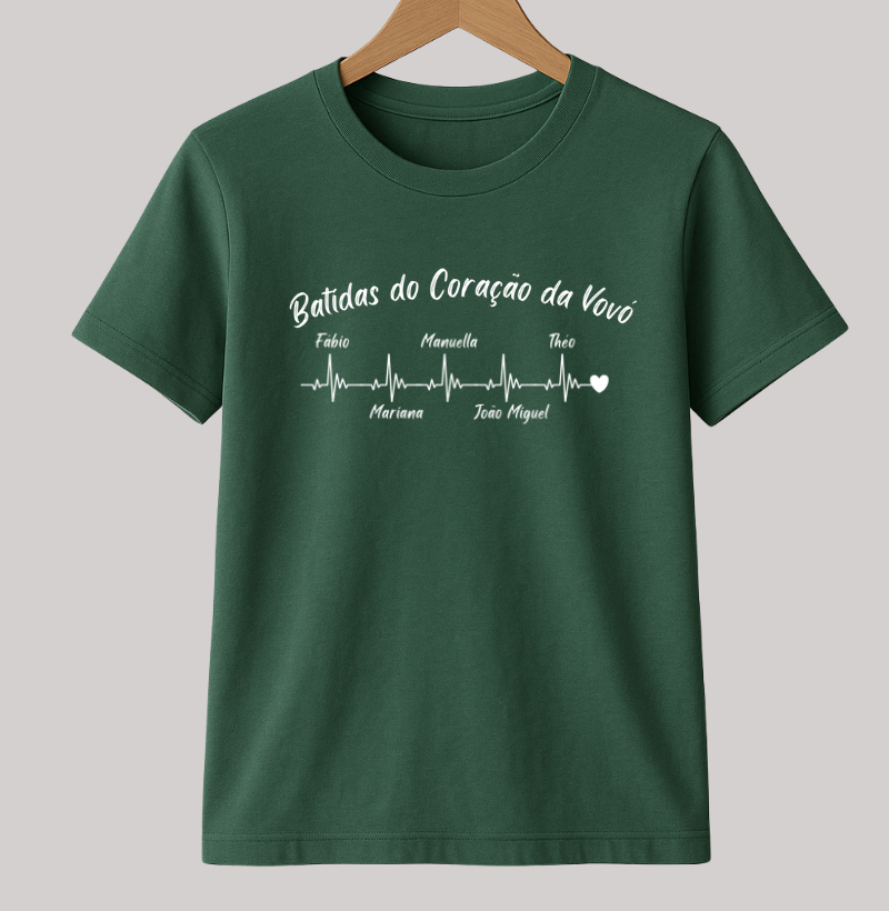 Camiseta Personalizada - Batidas do Coração da Vovó