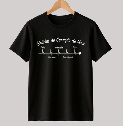Camiseta Personalizada - Batidas do Coração da Vovó