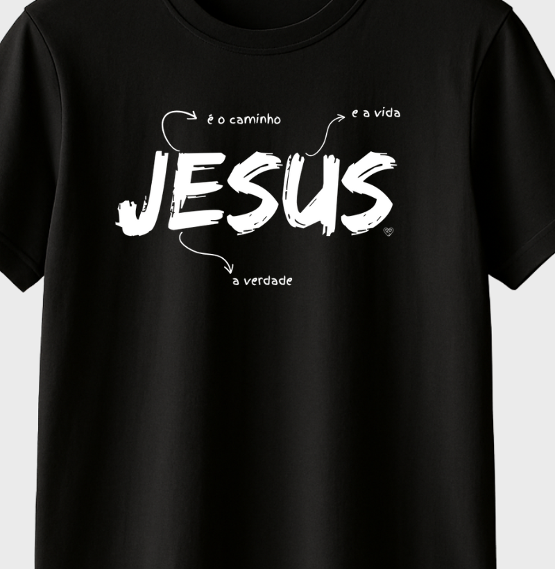 Camiseta Infantil Jesus é o caminho, verdade e vida