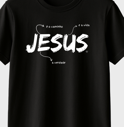 Camiseta Infantil Jesus é o caminho, verdade e vida
