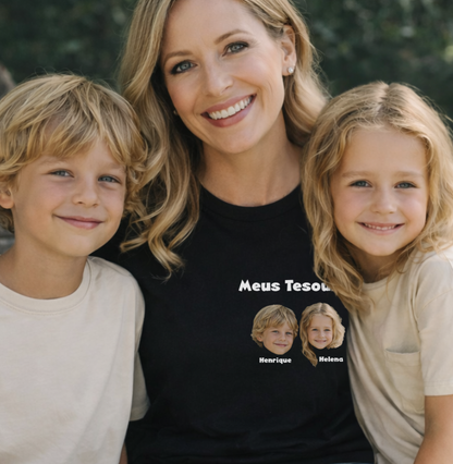 Camiseta Personalizada Meus Tesouros Mãe/Avó