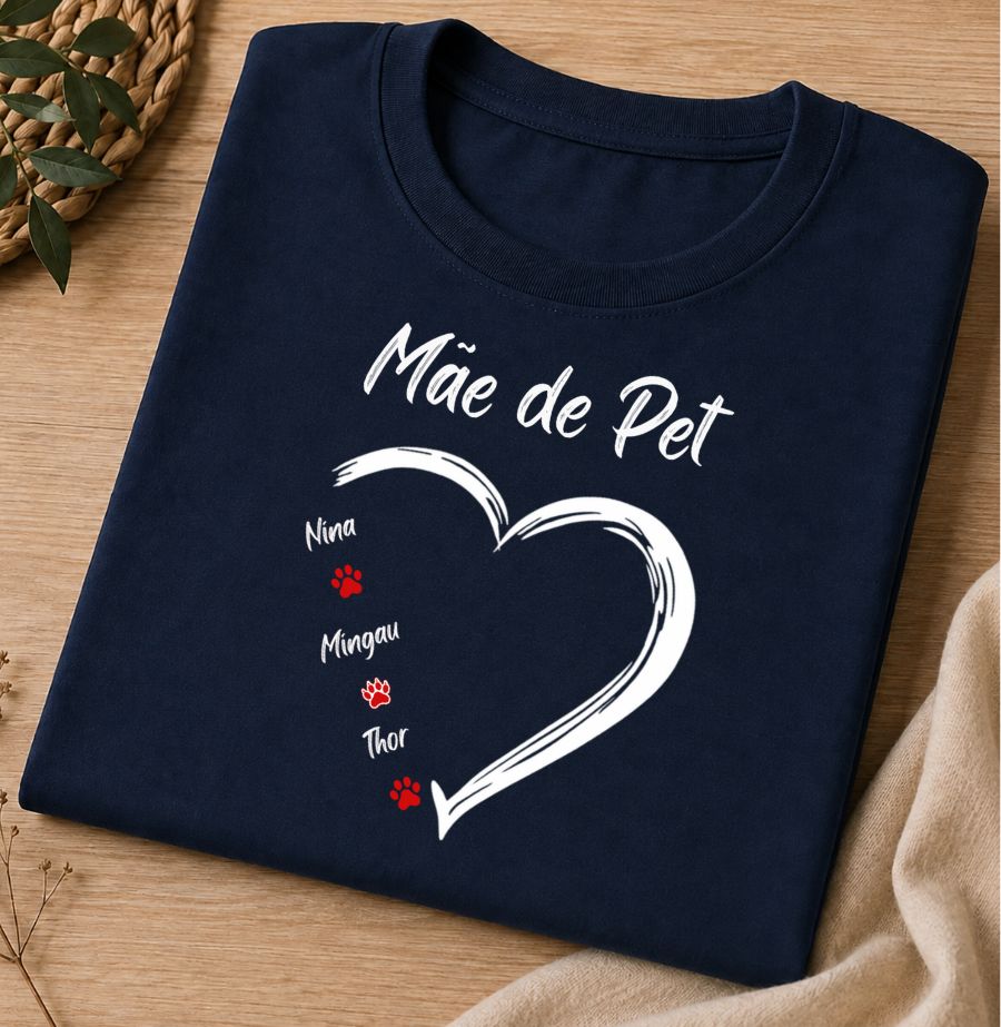 Camiseta Personalizada Mãe de Pet Coração
