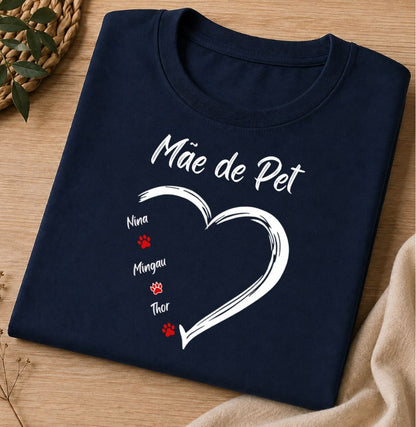 Camiseta Personalizada Mãe de Pet Coração