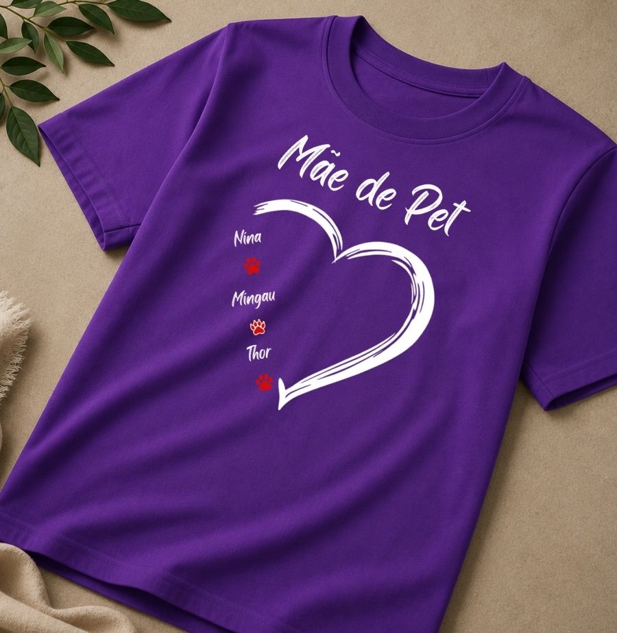 Camiseta Personalizada Mãe de Pet Coração