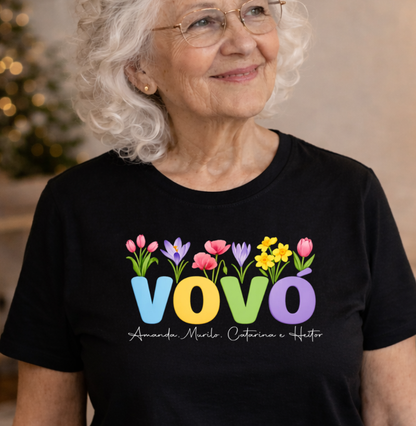 Camiseta Personalizada Vovó com Flores