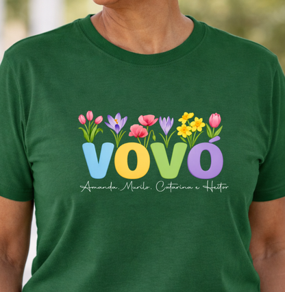 Camiseta Personalizada Vovó com Flores