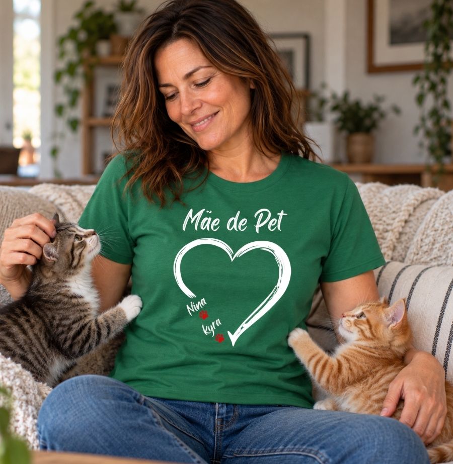 Camiseta Personalizada Mãe de Pet Coração