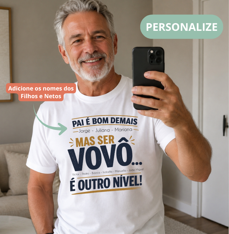 Camiseta Personalizada Vovô outro nível