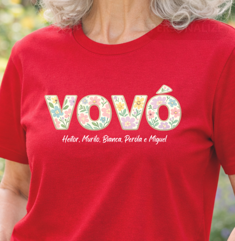 Camiseta Personalizada Vovó/ Bisavó Floral