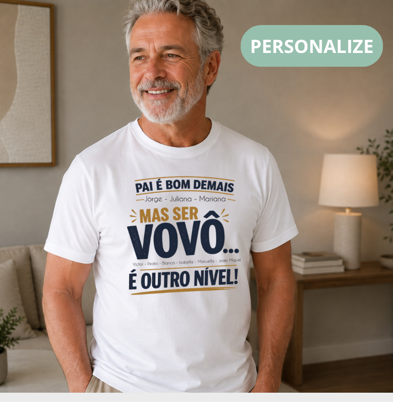 Camiseta Personalizada Vovô outro nível