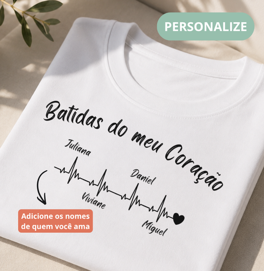 Camiseta Personalizada Batidas do meu coração