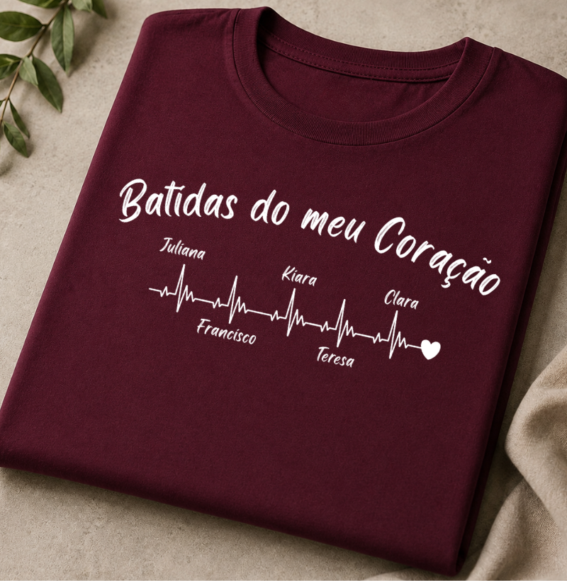 Camiseta Personalizada Batidas do meu coração