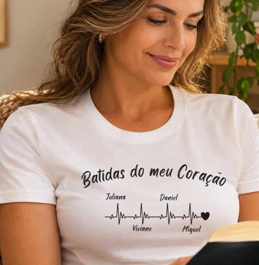 Camiseta Personalizada Batidas do meu coração