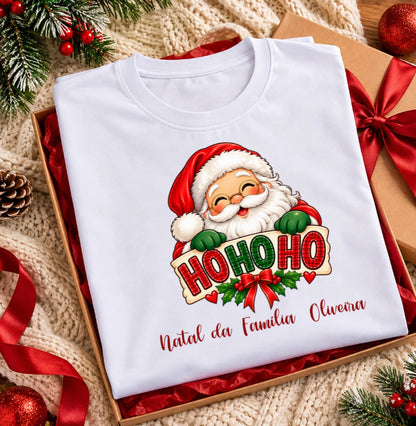 Camiseta Personalizada Natal da familia com papai noel