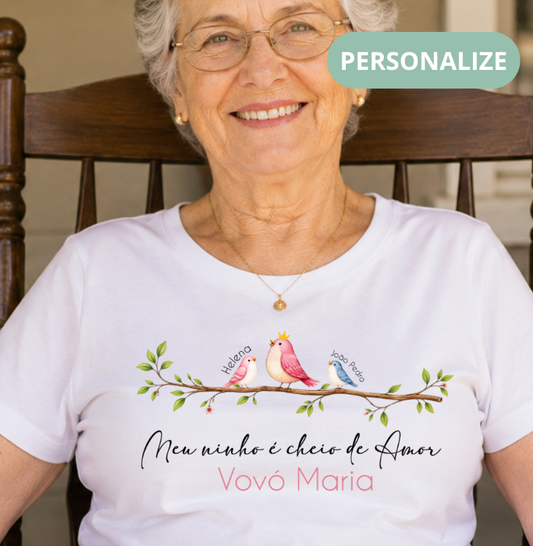 Camiseta Personalizada Meu ninho de amor