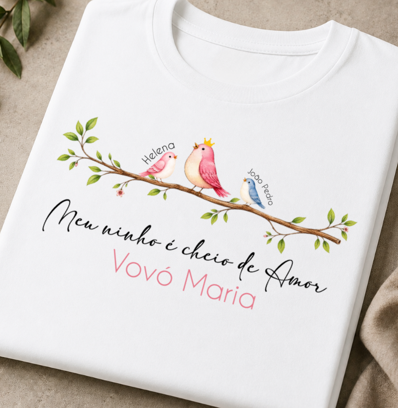 Camiseta Personalizada Meu ninho de amor