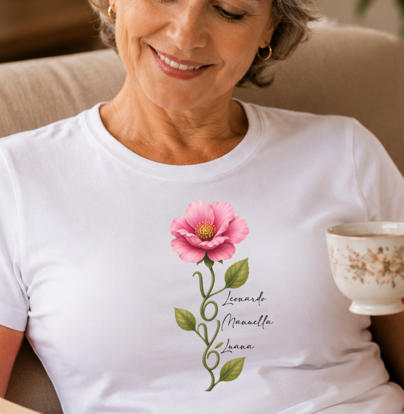 Camiseta Personalizada Flor de amor