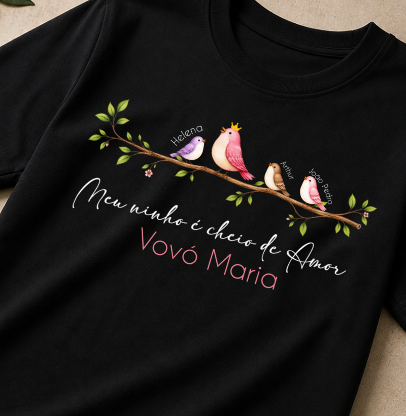 Camiseta Personalizada Meu ninho de amor