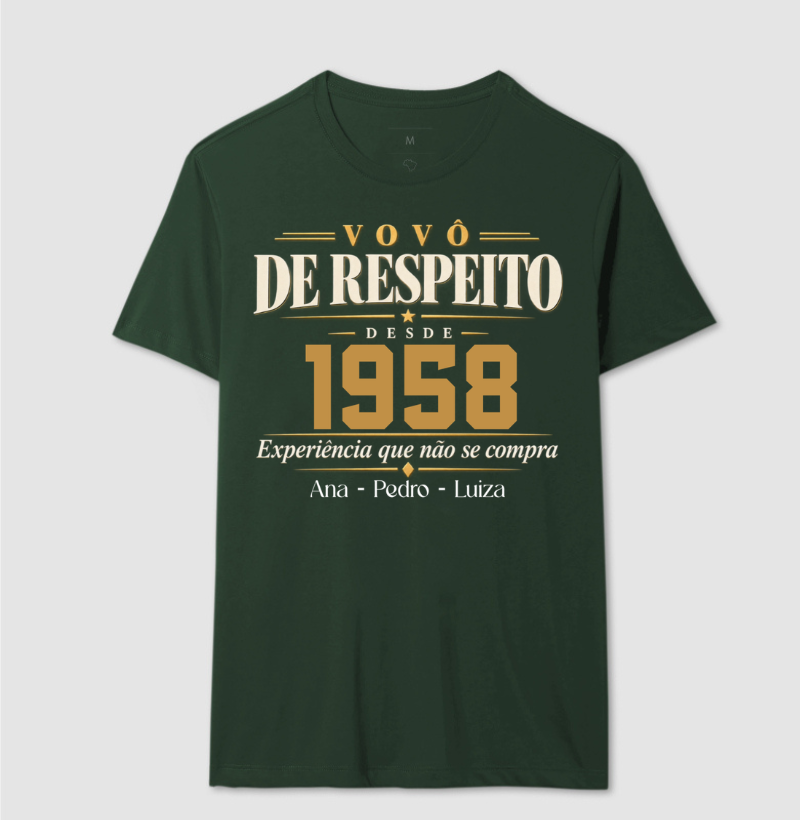 Camiseta Personalizada Vovô de respeito