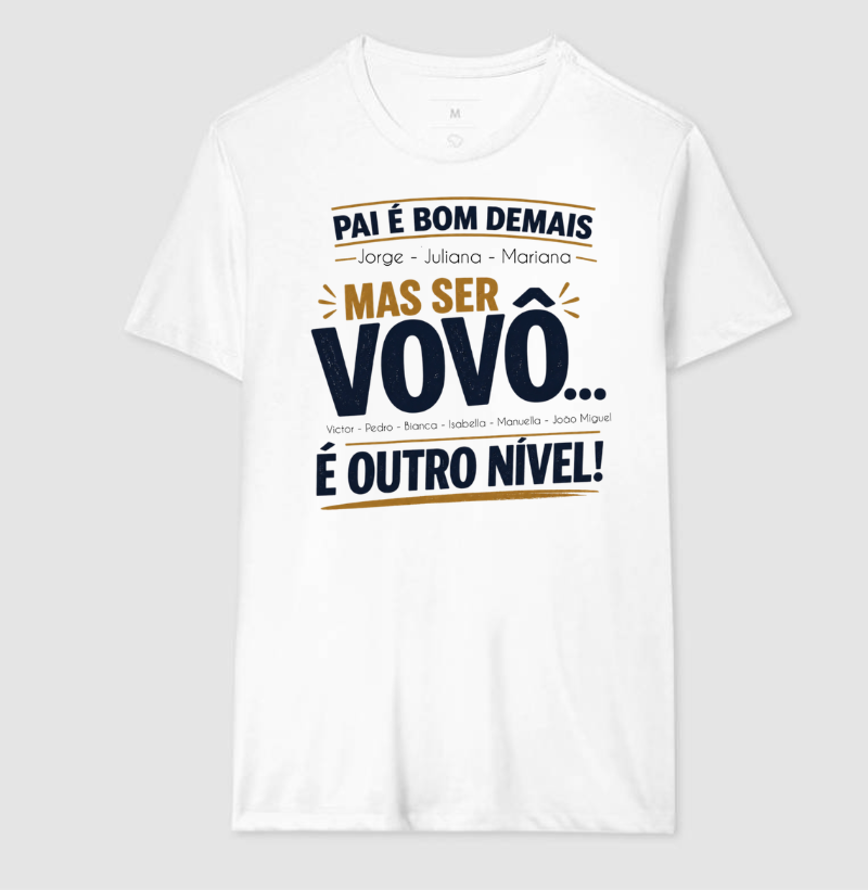 Camiseta Personalizada Vovô outro nível