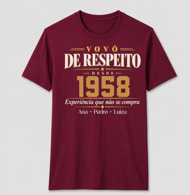 Camiseta Personalizada Vovô de respeito