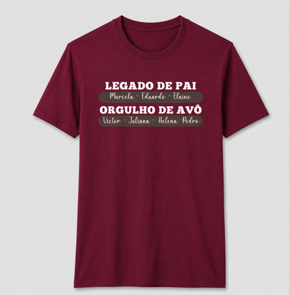 Camiseta Personalizada Legado Pai , Orgulho Avô