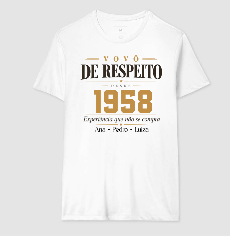 Camiseta Personalizada Vovô de respeito
