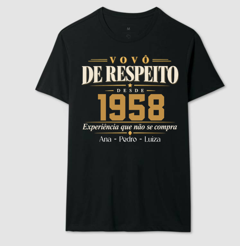 Camiseta Personalizada Vovô de respeito