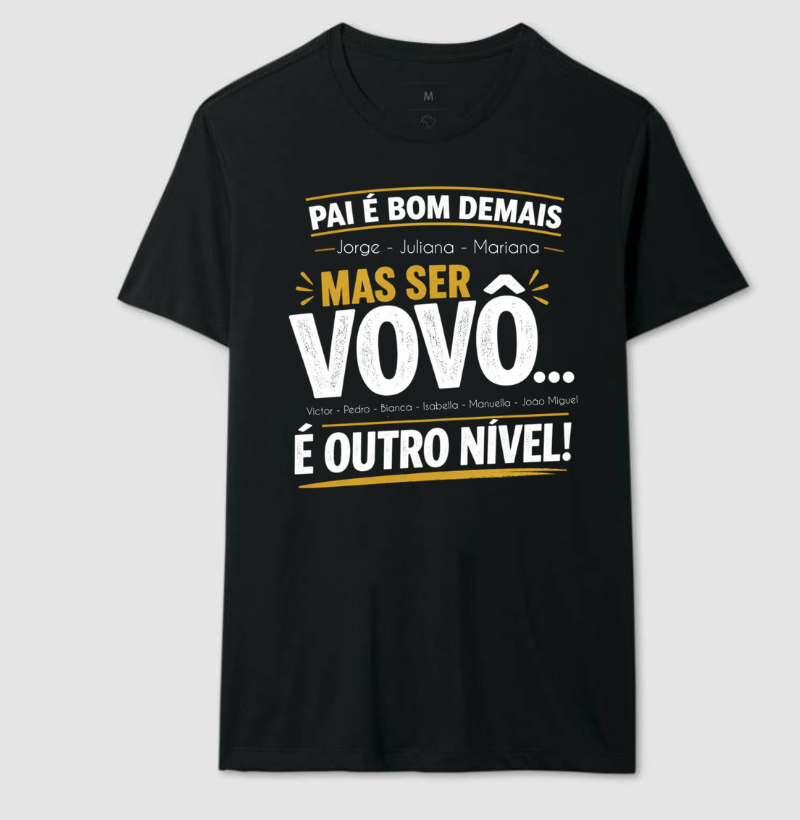 Camiseta Personalizada Vovô outro nível
