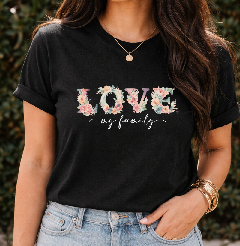 Camiseta Love Floral My Family