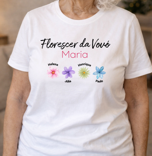 Camiseta Personalizada Florescer da Vovó