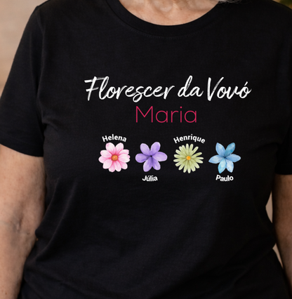 Camiseta Personalizada Florescer da Vovó
